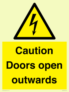 WA5670: Caution Doors open outwards