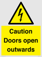 WA5670: Caution Doors open outwards
