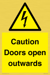 WA5670: Caution Doors open outwards
