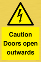 WA5670: Caution Doors open outwards