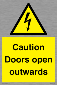 WA5670: Caution Doors open outwards