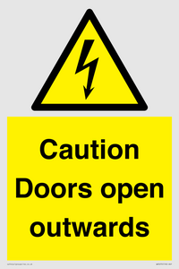 WA5670: Caution Doors open outwards