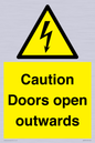 WA5670: Caution Doors open outwards