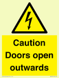 WA5670: Caution Doors open outwards