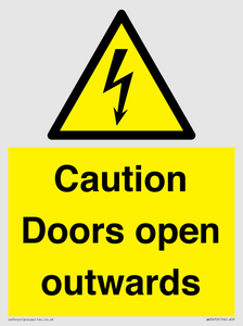 WA5670: Caution Doors open outwards