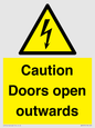 WA5670: Caution Doors open outwards