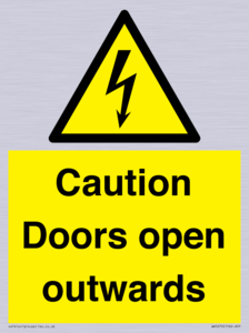 WA5670: Caution Doors open outwards