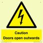 WA5670: Caution Doors open outwards