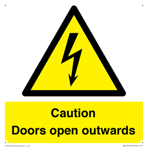 WA5670: Caution Doors open outwards
