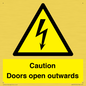 WA5670: Caution Doors open outwards