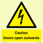 WA5670: Caution Doors open outwards