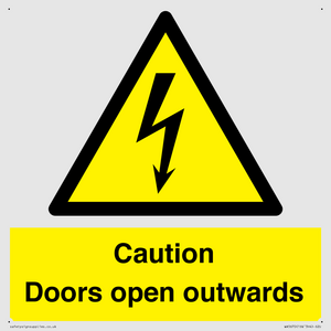 WA5670: Caution Doors open outwards