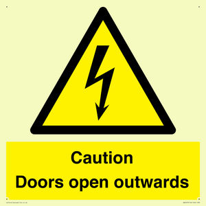 WA5670: Caution Doors open outwards