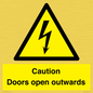 WA5670: Caution Doors open outwards