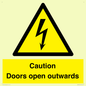WA5670: Caution Doors open outwards