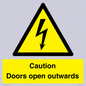 WA5670: Caution Doors open outwards