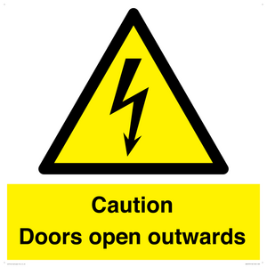 WA5670: Caution Doors open outwards