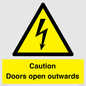 WA5670: Caution Doors open outwards