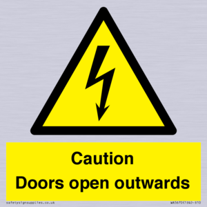 WA5670: Caution Doors open outwards