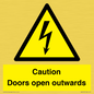 WA5670: Caution Doors open outwards