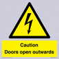 WA5670: Caution Doors open outwards