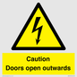 WA5670: Caution Doors open outwards