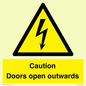 WA5670: Caution Doors open outwards