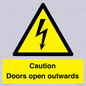 WA5670: Caution Doors open outwards