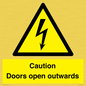 WA5670: Caution Doors open outwards