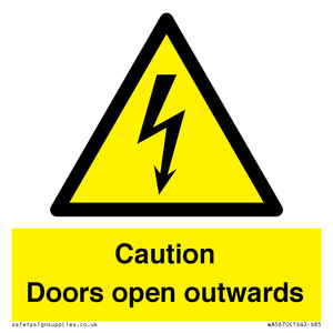 WA5670: Caution Doors open outwards