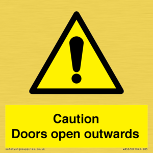 WA5670: Caution Doors open outwards