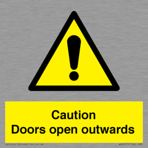 WA5670: Caution Doors open outwards