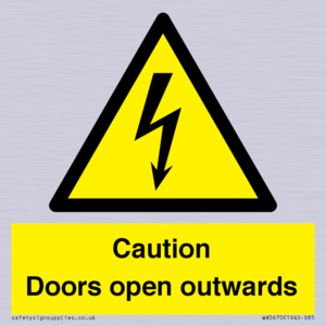 WA5670: Caution Doors open outwards