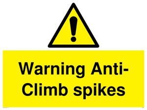 WA5784: Warning Anti-Climb spikes