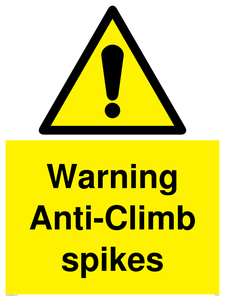 WA5784: Warning Anti-Climb spikes