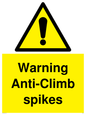 WA5784: Warning Anti-Climb spikes
