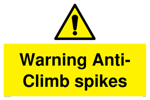 WA5784: Warning Anti-Climb spikes