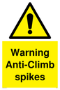WA5784: Warning Anti-Climb spikes