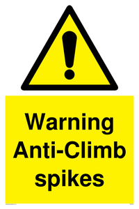 WA5784: Warning Anti-Climb spikes