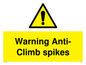 WA5784: Warning Anti-Climb spikes