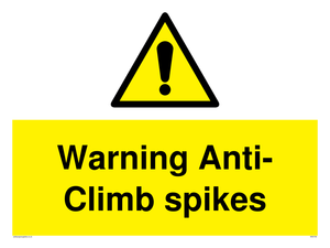 WA5784: Warning Anti-Climb spikes