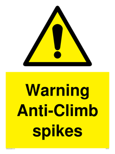 WA5784: Warning Anti-Climb spikes