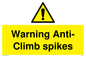 WA5784: Warning Anti-Climb spikes