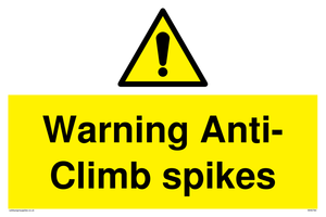 WA5784: Warning Anti-Climb spikes