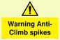 WA5784: Warning Anti-Climb spikes