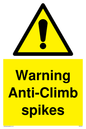 WA5784: Warning Anti-Climb spikes