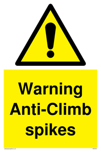 WA5784: Warning Anti-Climb spikes