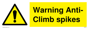 WA5784: Warning Anti-Climb spikes