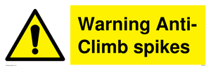 WA5784: Warning Anti-Climb spikes