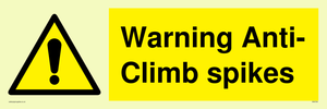 WA5784: Warning Anti-Climb spikes